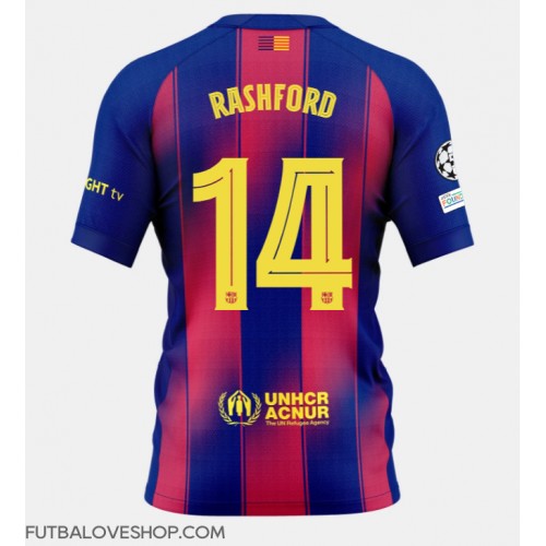 Dres Barcelona Marcus Rashford #14 Domáci 2025-26 Krátky Rukáv